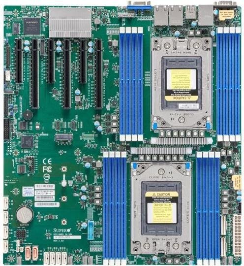 Super Micro H12DSi-NT6 Motherboard mit Socket SP3, E-ATX Formfaktor, unterstützt 2 CPUs, DDR4, 2 x 10 Gigabit LAN, USB 3.0 und Onboard-Grafik (MBD-H12DSI-NT6-B) - Bild 1