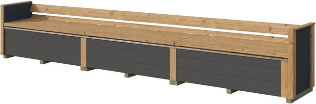 WEKA Sitztruhe Killarney aus europäischer Fichte, Anthrazit-Eiche, B/T/H: 285 x 285 x 63 cm - Bild 1