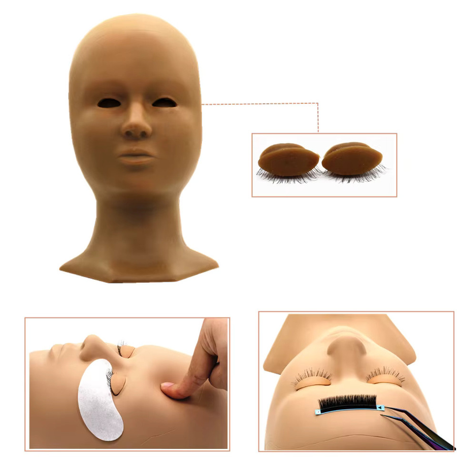 lashprofessor Silikon-Mannequin-Kopf Trainingsset, abnehmbare Augenlider - Bild 2