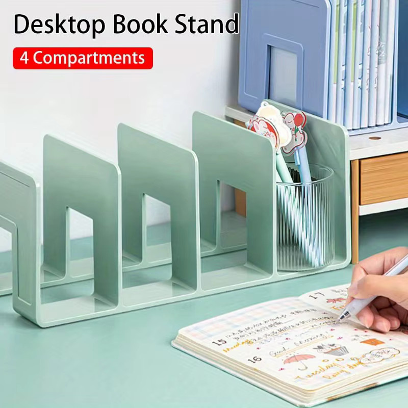 Platzsparender Schreibtisch-Organizer aus Kunststoff in Lila mit mehreren Fächern und rutschfestem Design für Büro und Wohnheim - Bild 2