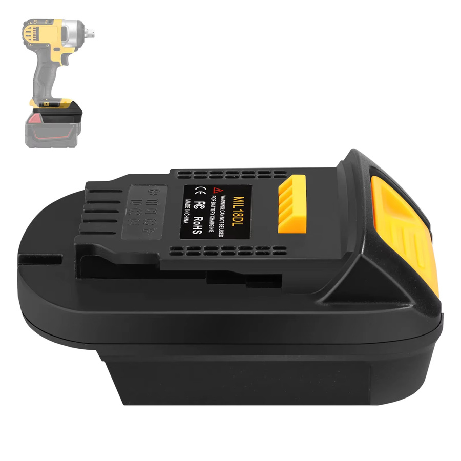 ML18DL Lithium-Batterie-Konverter-Adapter für Milwaukee 18 V M-18 Li-Ion Akkus auf Dewalt 20 V Elektrowerkzeuge, Schwarz - Bild 5