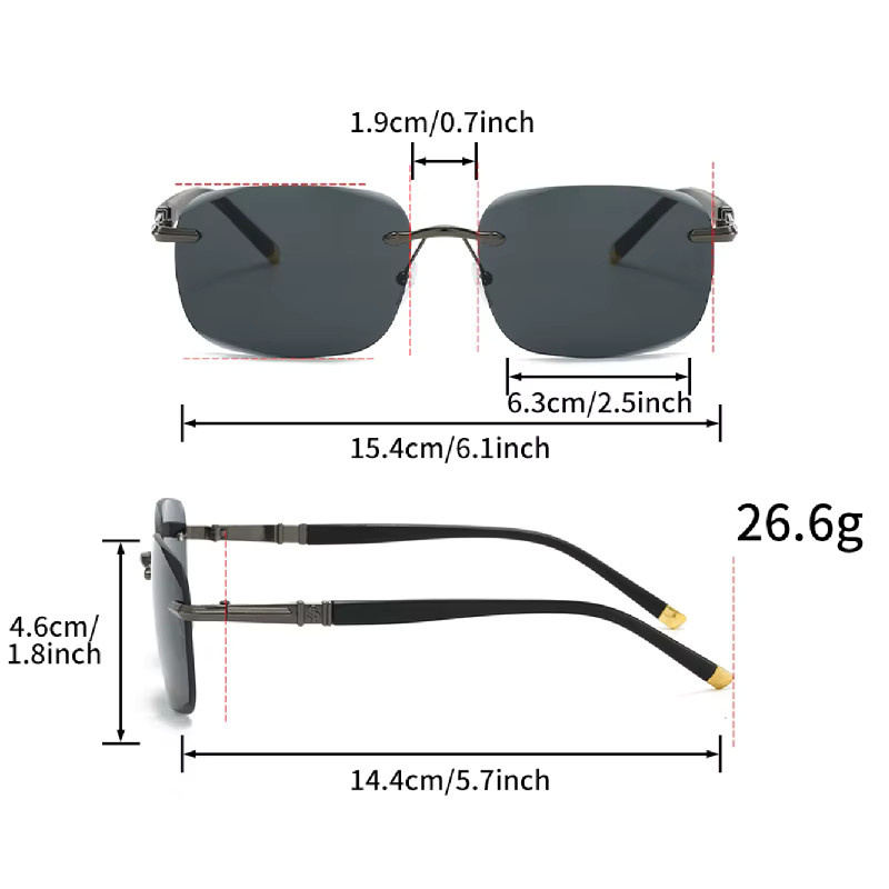 GM LUMIAS Sonnenbrille, randlos, quadratisch, Metall, Unisex - Bild 3