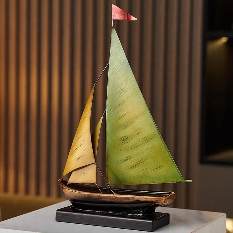 Luxuriöse Segelmodell-Miniaturen von Yiran Furniture aus Metall als moderne Tischdekoration - Bild 3