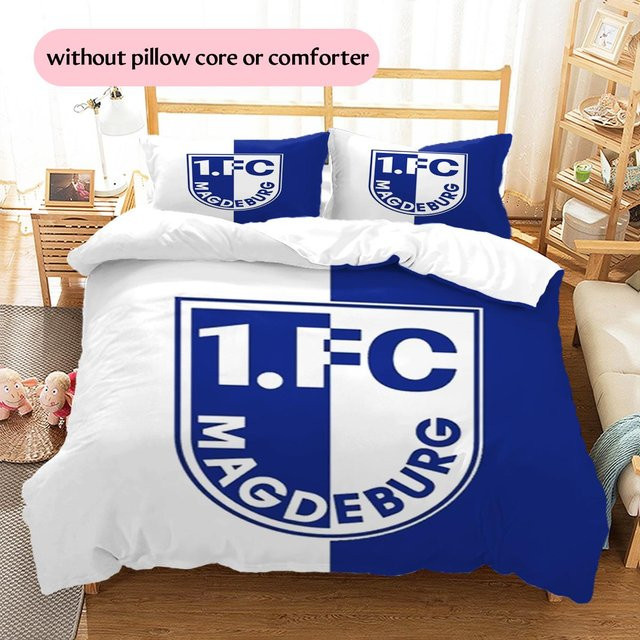 Bettwäsche Set 1. FC Magdeburg von HAPPYDAYSET in Blau mit 1 Bettbezug und 2 Kissenbezügen, B/H: 135 x 200 cm - Bild 1