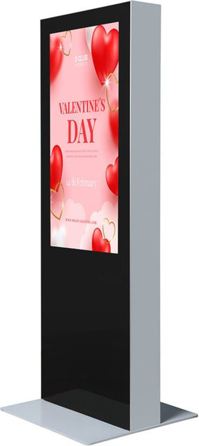 Foya Digitale Infostele doppelseitig mit 2 Bildschirmen 55 Zoll, Farbe: schwarz/silber, Breite: 78,9 cm - Bild 1