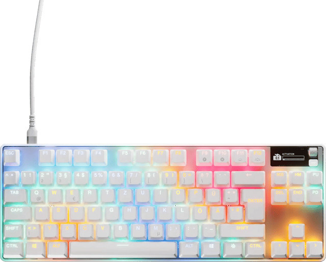 SteelSeries Apex Pro TKL Gen 3 Gaming-Tastatur QWERTZ Weiß mit optischen Schaltern und USB-A Anschluss - Bild 1