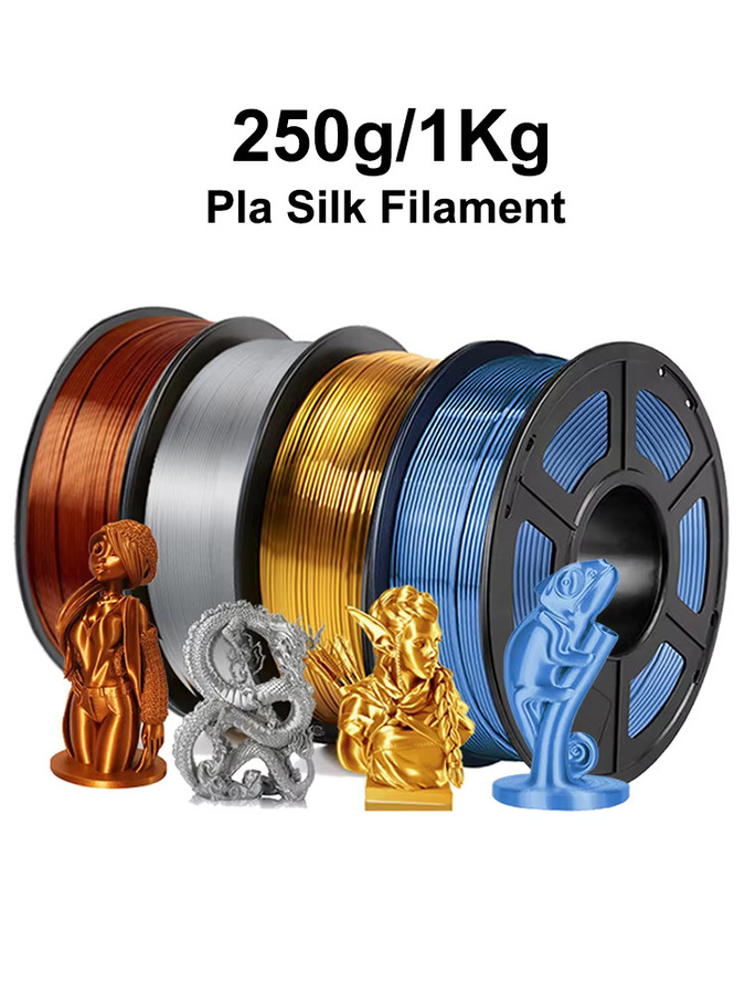 EasyThreed PLA Seide Filament 1,75mm für FDM 3D-Drucker in Gold, Silber und Blau - Bild 3
