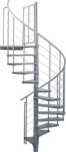 Minka Spindeltreppe Spino Smart Spiraltreppe aus Stahl in Grau Durchmesser: 140 cm für eine Raumhöhe bis 305 cm - Bild 1