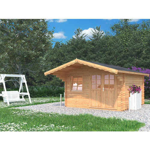 Blockbohlenhaus PALMAKO Sally aus Holz in Braun, B/H/T: 426 x 256 x 530 cm - Bild 2