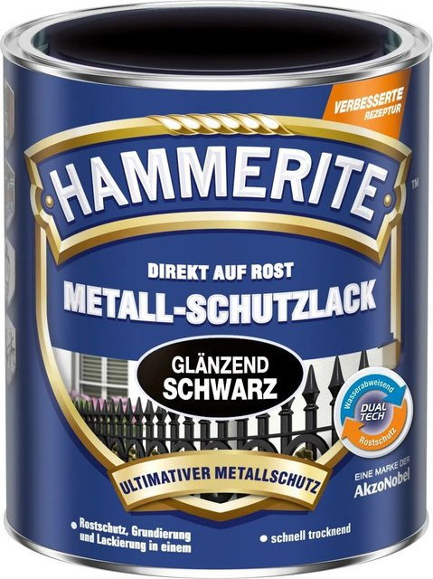 Hammerite Metall-Schutzlack Schwarz glänzend 250 ml - Bild 1