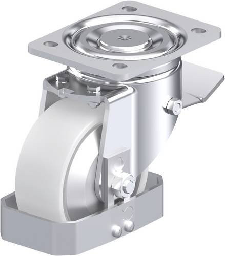 Blickle Stahlblech-Lenkrolle LH-PO 127K-ST-FA-FS in Weiß mit Rad-Durchmesser 125 mm und einer Tragfähigkeit von 400 kg - Bild 1