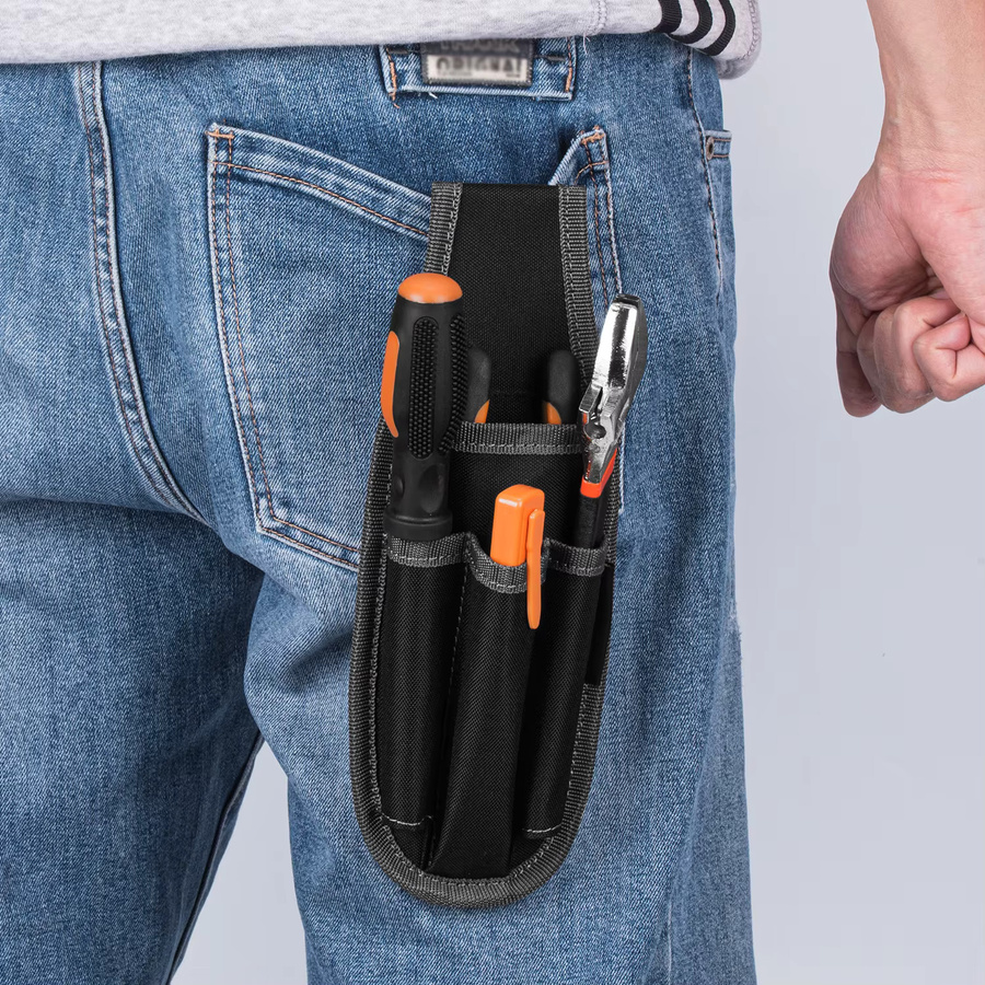 TKIGZNW Werkzeuggürtel und Werkzeugtasche in Schwarz für Handwerker und Heimwerker, B/T/H: 27,0 x 10,0 cm - Bild 3