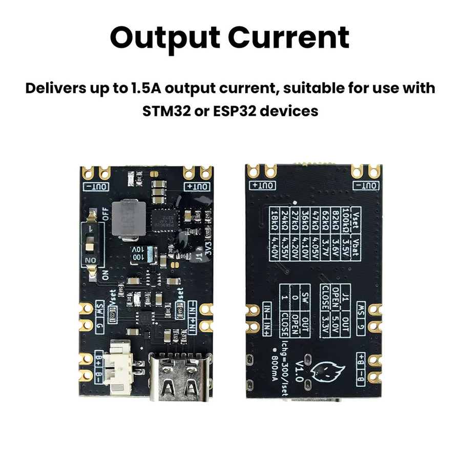 diymore USV-Modul Mikrocontroller-basiertes Lithium-Batterie-Lademodul mit USB-C-Schnittstelle, 3,3V/5V Ausgang, 1,5A/1A, Schwarz - Bild 4