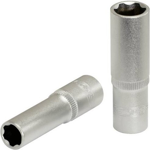 KS Tools Lange Stecknuss 3/8 Zoll 19mm aus Chrom-Vanadium in Silber - Bild 1