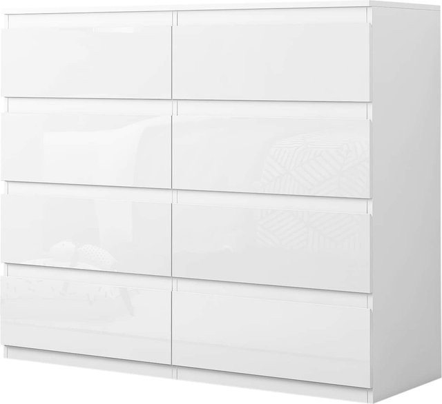 HTI-Living Kommode Kenji mit 8 Schubladen in Hochglanz Weiß und modernem Design - Bild 1