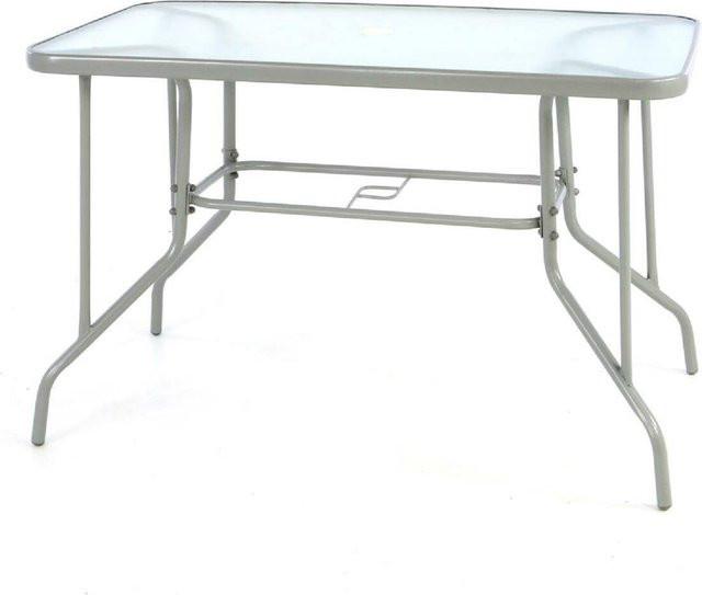 VCM Bistrotisch mit Glasplatte aus Stahl für Garten und Terrasse, transparent, B: 110 cm, T: 60 cm, H: 72 cm - Bild 1
