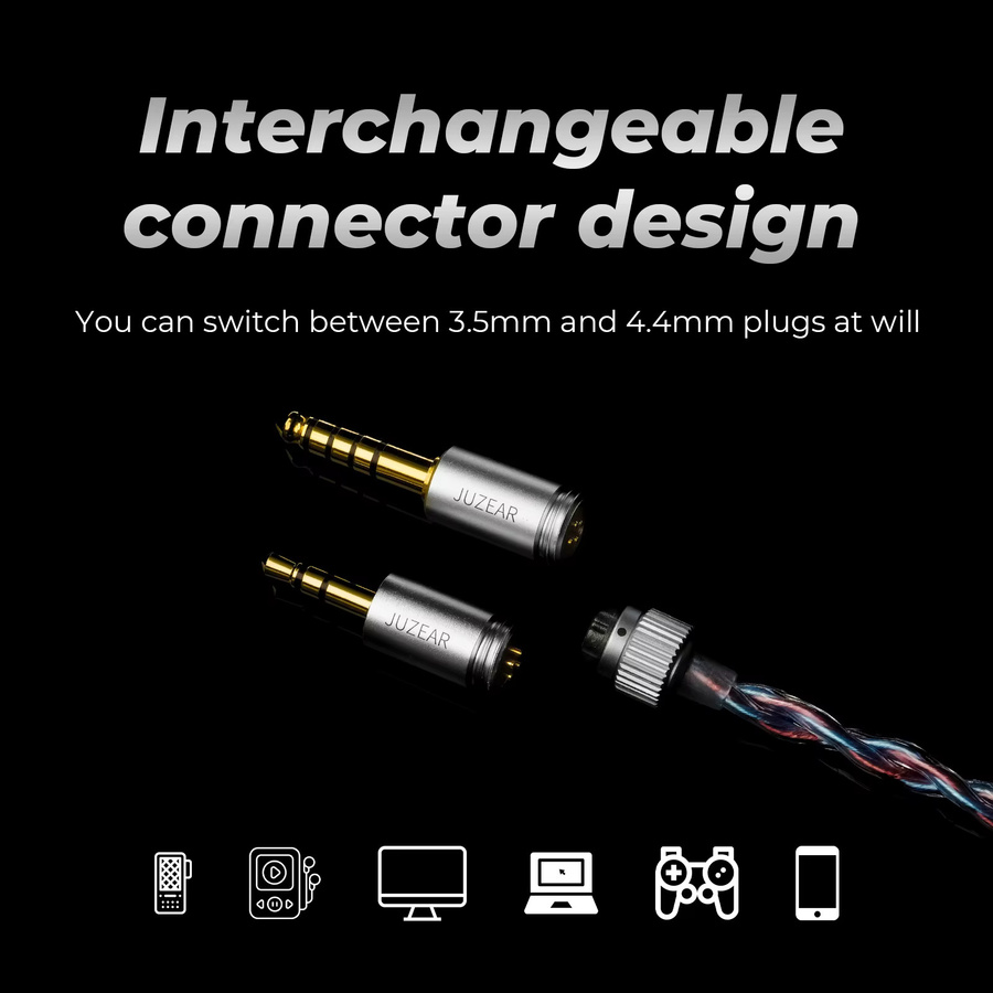 JUZEAR Defiant Hybrid In-Ear-Kopfhörer mit 3-Wege-Crossover und austauschbarem 3,5 mm und 4,4 mm Steckerkabel - Bild 3