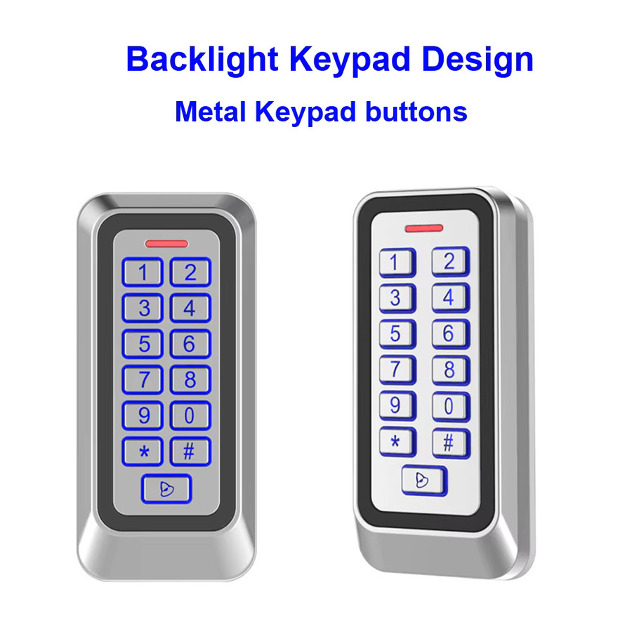 LUCKING DOOR RFID Metall Türzugangskontrolle mit Tastatur und Hintergrundbeleuchtung, IP67 wasserdicht, Farbe: Silber/Weiß - Bild 2