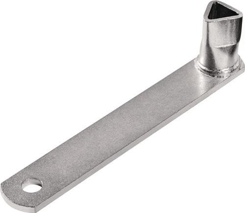 Tecwerk Dreikantschlüssel M12 auf Flacheisen in Silber für umklappbare Poller - Bild 1