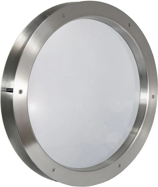 Häusler Edelstahl Bullauge TBAM-250 BS Milchglas beidseitig verschraubt in Silber und Weiß - Bild 1