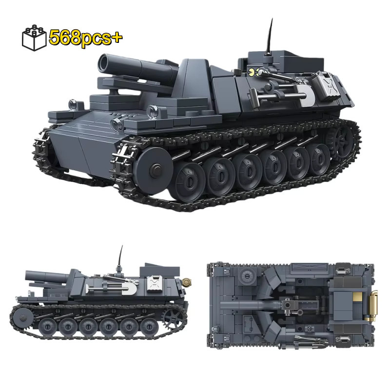 HUATEC Bison-Serie Selbstfahrendes Kanonenmodell, Bausatz, 568 Teile, ab 6 Jahren - Bild 3