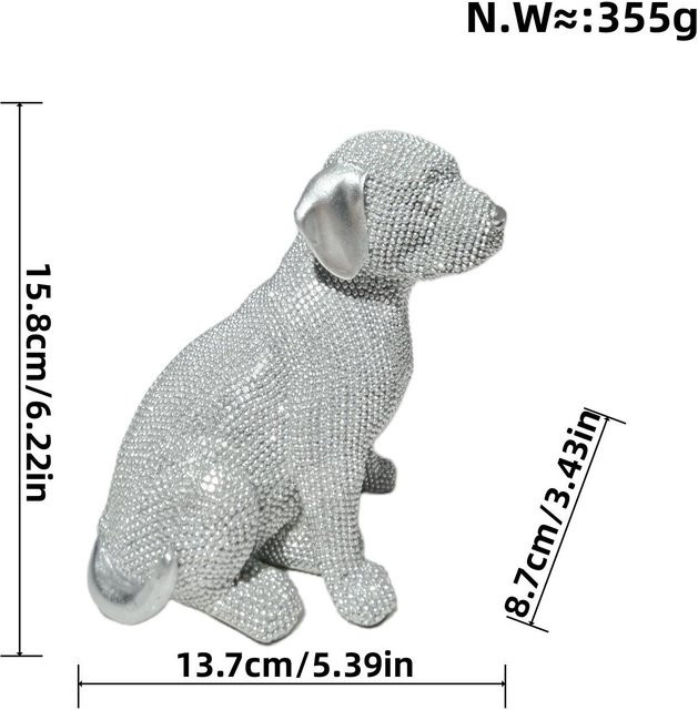 Yiran Furniture Labrador Desktop-Ornament aus Harz in Gold, Schwarz oder Silber für dein Wohnzimmer - Bild 1