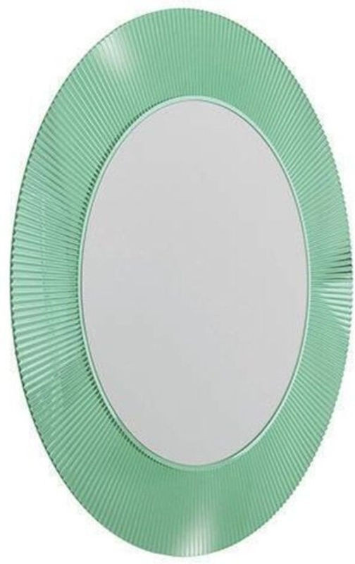 Runder Wandspiegel Kartell in Smaragdgrün im Art Déco Design, Durchmesser: 78 cm - Bild 1