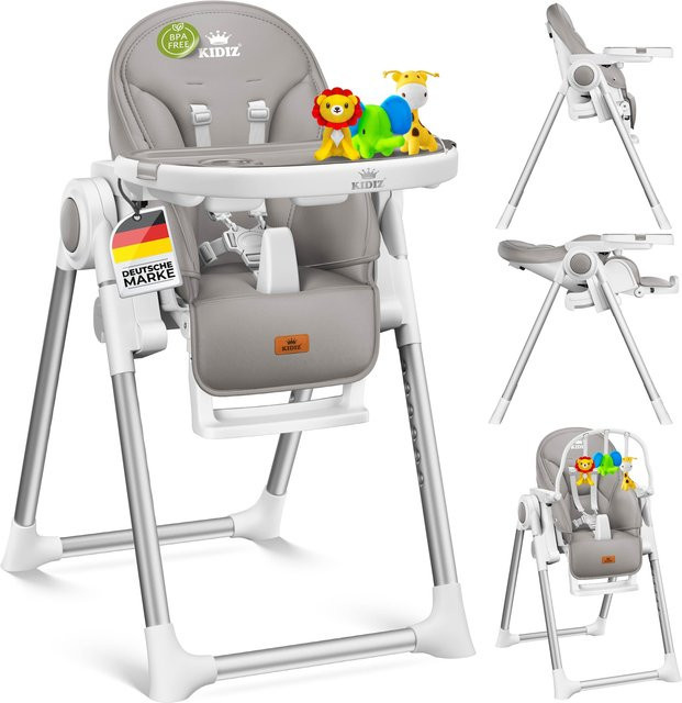 KIDIZ 3in1 Hochstuhl mit Liegefunktion und Spielbügel, höhenverstellbarer Kombihochstuhl für Babys und Kinder, mitwachsender Babyhochsitz von 0 bis 3 Jahren - Bild 1