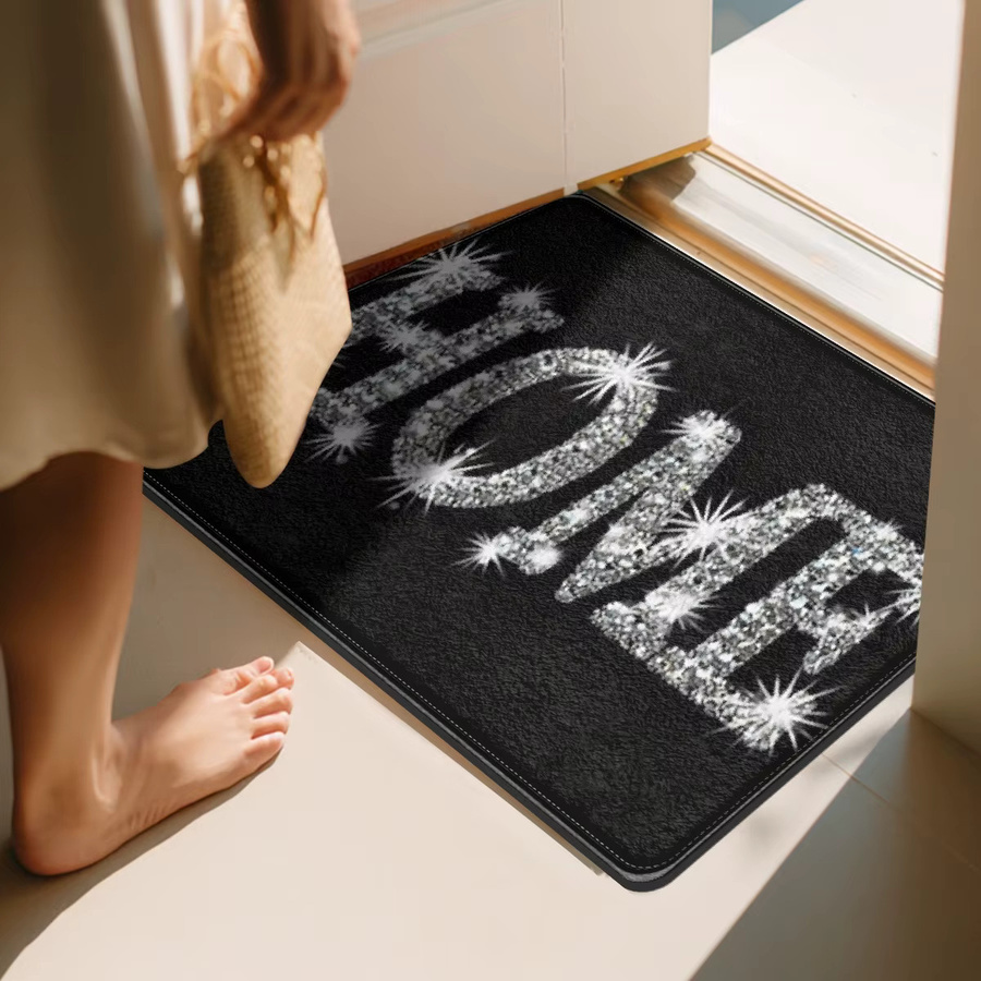 VIKAMA Minimalistischer Heimteppich in Schwarz für Schlafzimmer, Wohnzimmer und Flur - Bild 3