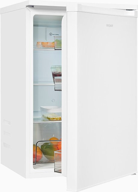 Exquisit KS16-V-070E Vollraumkühlschrank in Weiss mit LED-Innenbeleuchtung und Flaschenregal, B/T/H: 55,1 x 57,5 x 133,0 cm - Bild 1