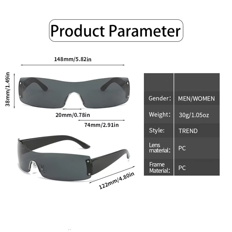 auecmoi Sonnenbrille, randlos, pink, unisex, plastic - Bild 2