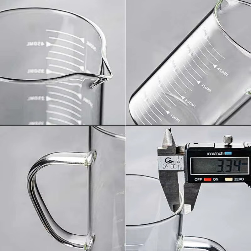 YWDL Glas-Messbecher mit Deckel und Griff, transparent, 250 ml - Bild 4