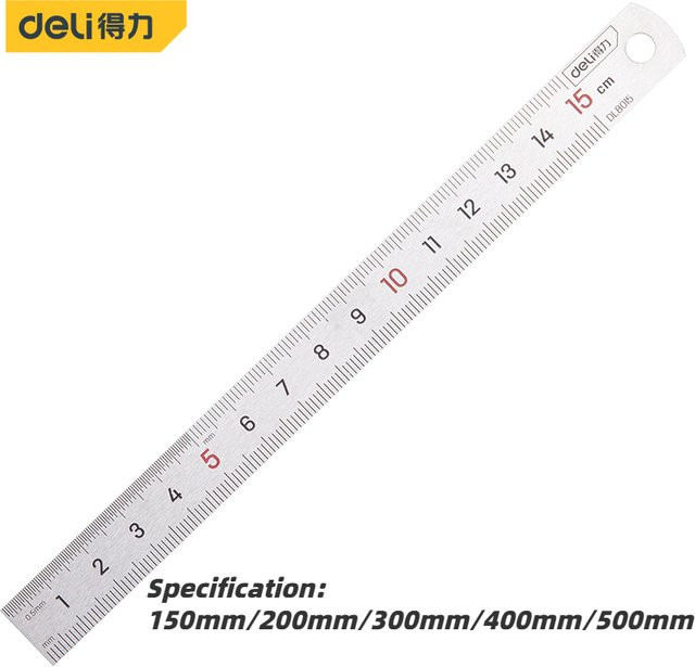 Deli Multifunktionales Edelstahl-Lineal in Silber für die Holzbearbeitung - Bild 1