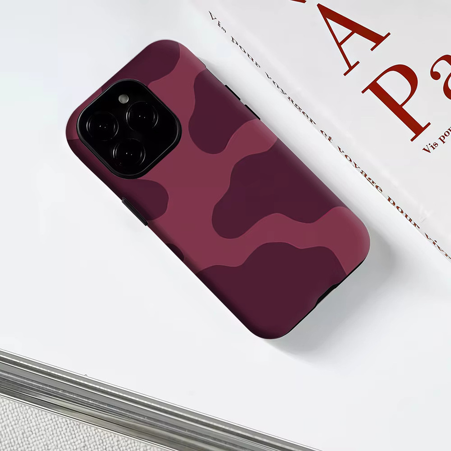 Potdemiel Magnetische Handyhülle Fuchsia Gradient Wave Double-Layer Tough Case für iPhone 17 16 15 14 Pro Max Plus in Pink und Purple - Bild 3