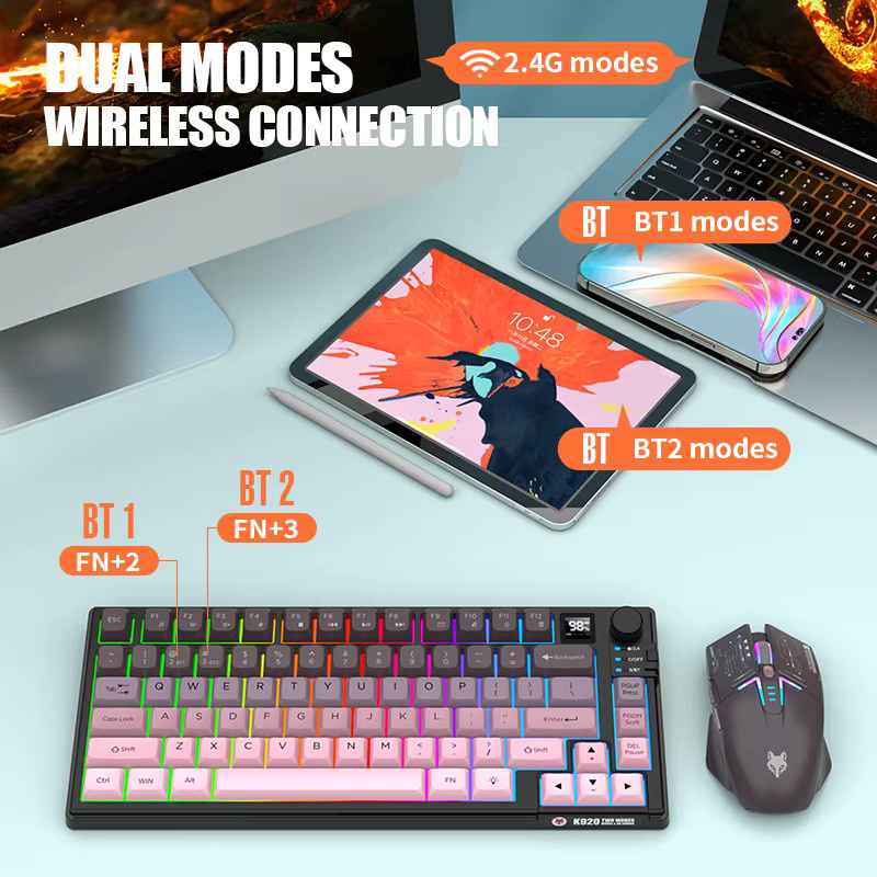 XUNFOX Gaming-Tastatur-Maus-Set mit USB-A Anschluss und Beleuchtung für Desktop und Laptop - Bild 3