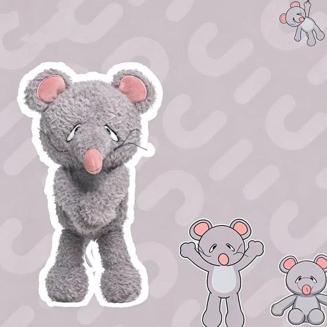 Yiran toy Maus Plüschtier, 20cm, Grau, ab 3 Jahre - Bild 1