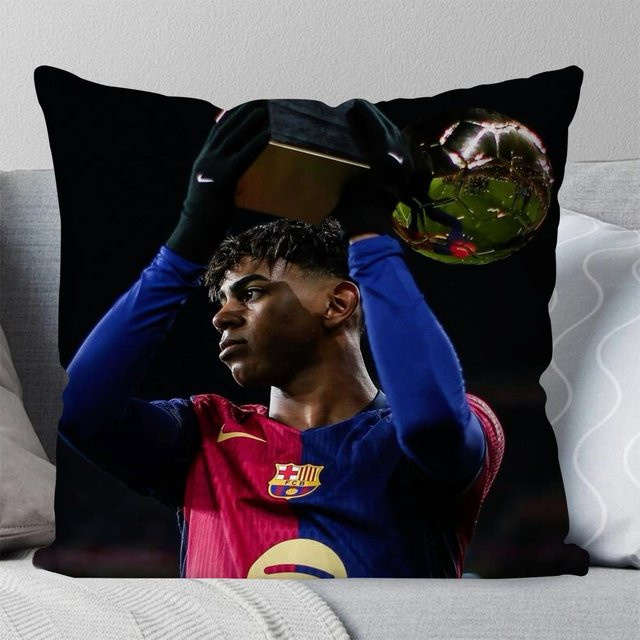 GUOYU HOMEDECOR Kissenbezug Fußball Lamine Nummer 19 Y-Yamal Quadratisch Blau B/T/H: 40 x 40 x 40 cm - Bild 1