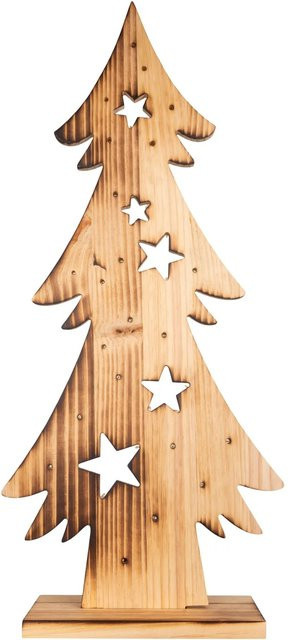 Näve Outdoor LED Weihnachtsdeko Tannenbaum aus Holz in Braun, Höhe: 80 cm - Bild 1