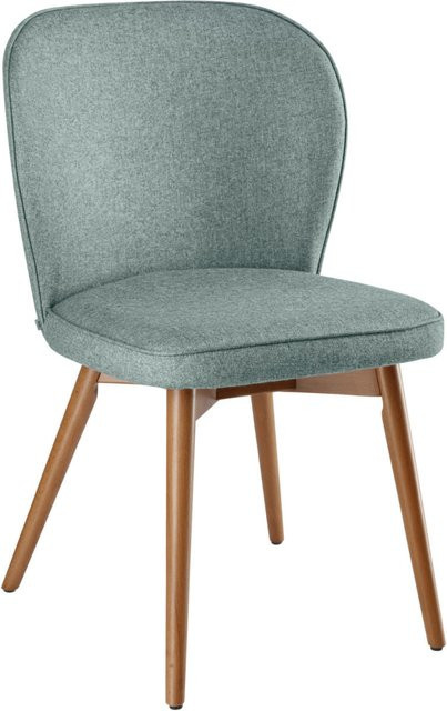 VEGA Polsterstuhl Lian aus Stoff in Hellblau mit hellbraunem Gestell, 2er Pack, B/T/H: 56 x 58 x 86 cm - Bild 1