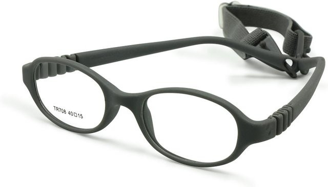 Baby-Brillenfassung, Cat-Eye, Vollrand, Tr90, Unisex, Grau - Bild 1