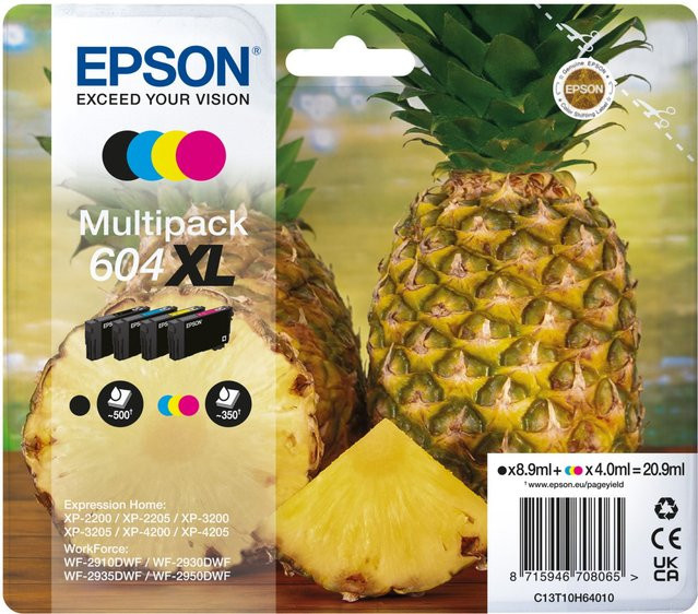 Epson 604XL Tinten-Multipack XL 4-farbig Schwarz, Cyan, Magenta, Gelb - Bild 1