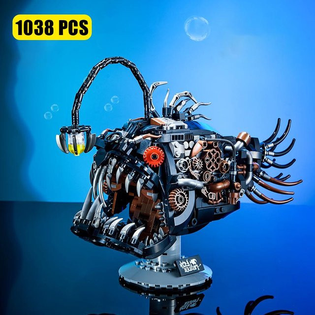 MOC Mechanisches Anglerfisch Modellbausteine Set, mit LED Licht, ab 14 Jahren - Bild 1