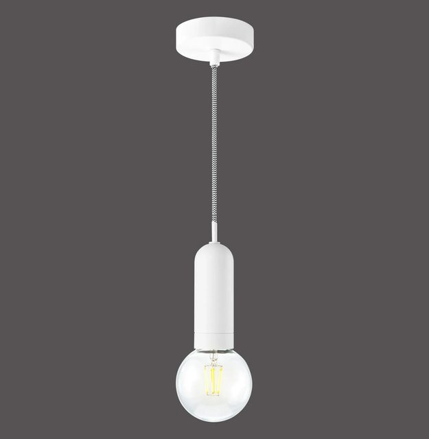 Just Light Pendelleuchte Turn me 1-flammig Weiß Retro E27 - Bild 1