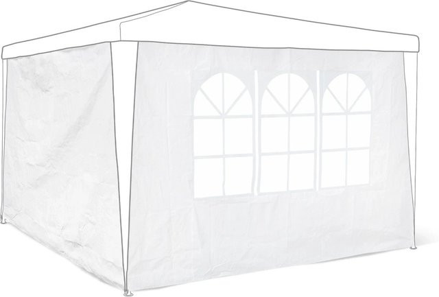 Relaxdays Pavillon Seitenteile 2er Set aus wasserabweisender PE-Folie in Weiß mit Sichtfenster, B: 290 cm, H: 190 cm, Tiefe: 0,5 cm - Bild 1