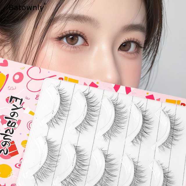 Batownly Künstliche Wimpern, 5 Paar, Dreidimensionaler Schwung, Unisex - Bild 1