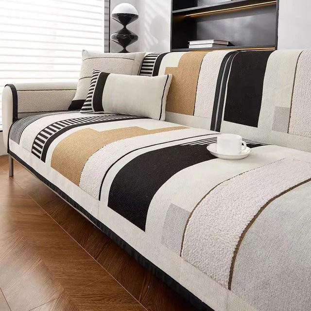Modernes Sofahandtuch aus Lammwolle-Plüsch, rutschfeste Couch-Abdeckung für dein Wohnzimmer, B/B: 90 x 90 cm - Bild 1
