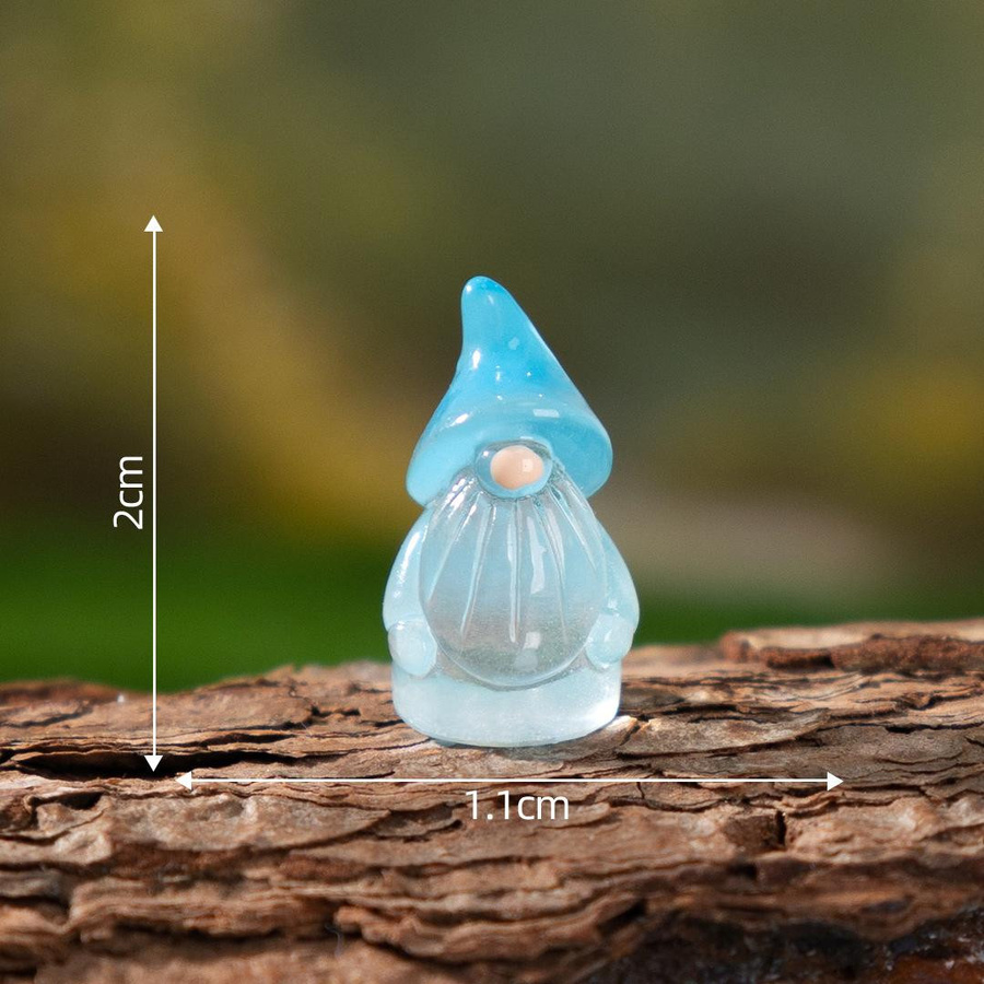 Yiran toy Leuchtende Mini-Gnom-Statuen aus Harz in Multicolour für DIY Feengarten und Dekoration - Bild 3
