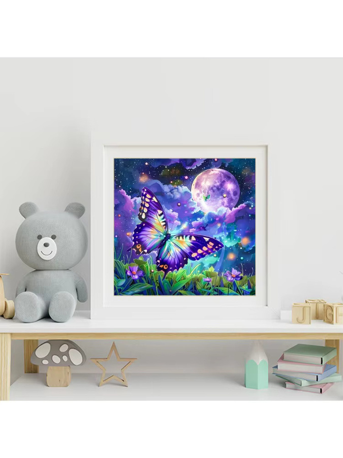 EverShine Diamantmalerei 5D Schmetterling Landschaftsbild als DIY Strass-Mosaik in Mehrfarbig - Bild 3