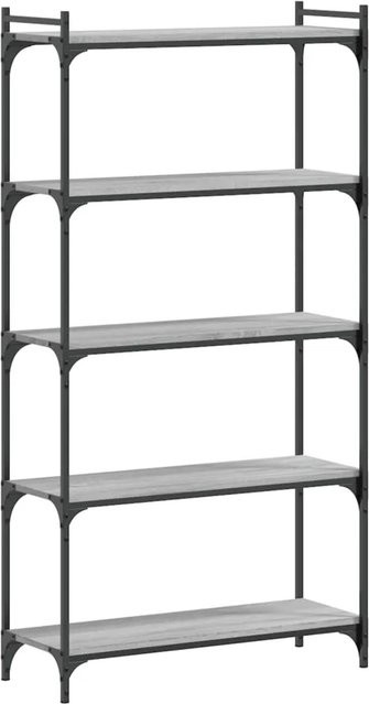 vidaXL Bücherregal mit 5 Böden in Grau im Industrial Design, B/T/H: 80 x 30 x 154 cm - Bild 1