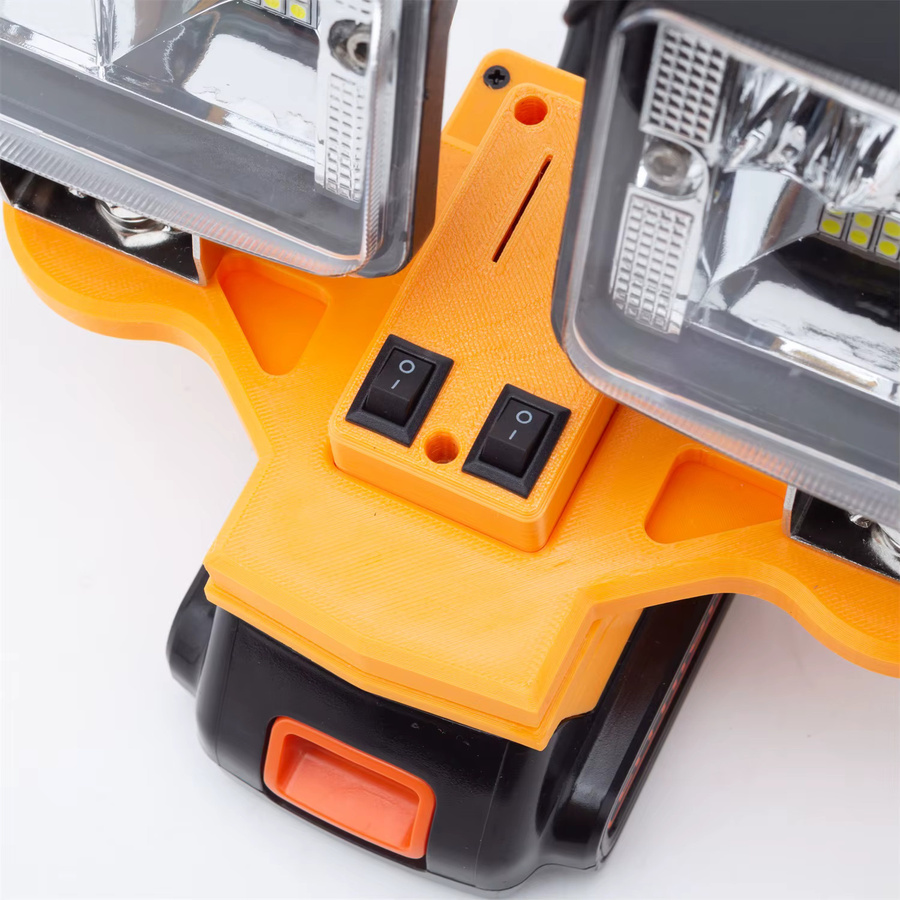 BLACK+DECKER LED-Arbeitsleuchte für 20 V Lithium-Batterie mit USB Typ C, kabelloses Notlicht in Gelb und Schwarz für Garten und Outdoor-Einsätze - Bild 2